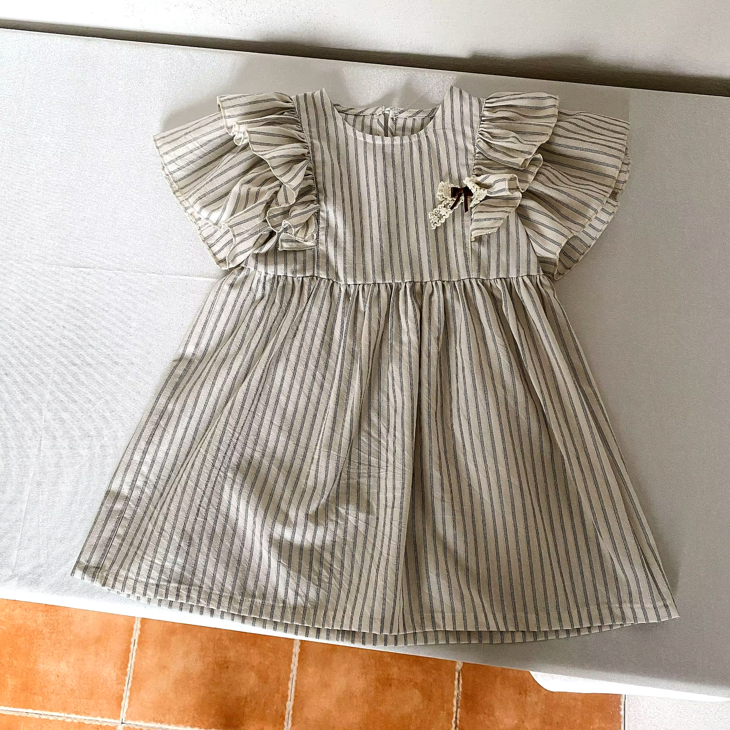 Randigt Sommarset för Flicka – Kortärmad Skjorta & Shorts