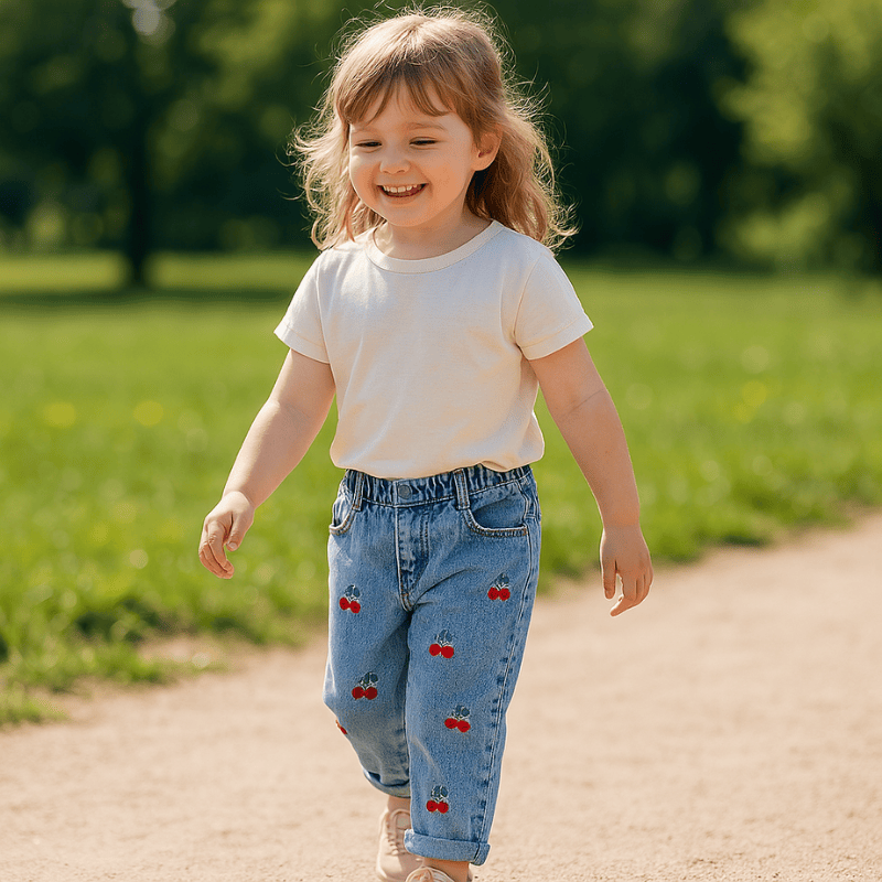 Söta Jeans med Motiv